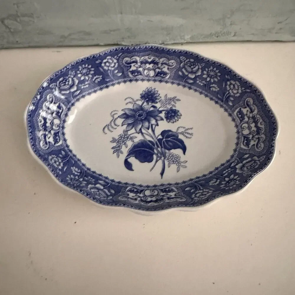Spode Blue Room Oval Fluted Dish 6